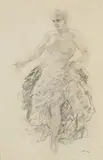 Model with Arranged Drapes c1925 by Norman Lindsay, c1925, pencil on paper, sold Jun 2021