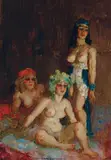 Norman Lindsay, The Sultan's Pleasure, oil on canvas on board