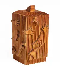 Untitled (Box) by Bill Hammond, carved wooden box, offered Jun 2021