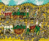 Sam Byrne, Rabbit Plague Raking Up Rabbits Broken Hill 1893, 1893, oil on board