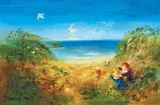 David Boyd, Playing in the Sand Dunes, oil on board