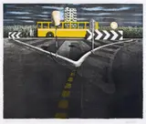 Jeffrey Smart, The Waiting Bus 1986, 1986, colour lithograph