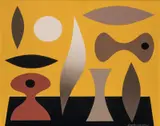 John Coburn, Goodbye Little Yellow Bird 1975, 1975, oil on canvas on board