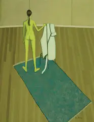 Green Nude 1971 by John Brack, 1971, oil on canvas, offered Mar 2021