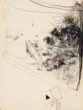 Brett Whiteley, Lavender Bay 2 1973, 1973, pencil, ink and collage on paper
