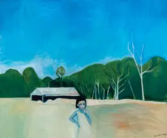 Robert Dickerson, Girl in the Paddock 1998, 1998, synthetic polymer paint on canvas