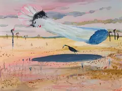 Floating Bride 1990 by Arthur Boyd, 1990, oil on board, sold Mar 2021