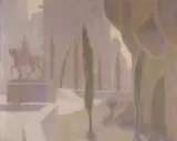 Rick Amor, Plaça Ramon Berenguer el Gran 1992, 1992, oil on canvas