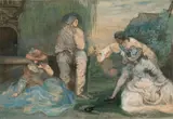 Charles Conder, Untitled (Figures on a Terrace) 1900, 1900, watercolour on silk