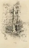 Lloyd Rees, Amiens Cathedral 1912, 1912, pen and ink on paper