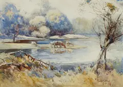 Penleigh Boyd, Untitled (Landscape) 1911, 1911, watercolour on paper