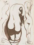 Brett Whiteley, Study for Sculpture c1980, c1980, ink on paper