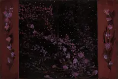 Evening Flora Screen (Study) by Tim Storrier, synthetic polymer paint on card, sold Mar 2021