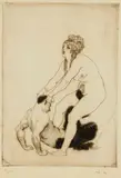 The Struggle c1922 by Norman Lindsay, c1922, etching, engraving and soft ground [unpublished], sold Mar 2021