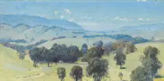 Dandenongs Landscape c1925 by Tom Roberts, c1925, oil on panel, sold Nov 2020