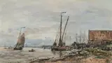 Johan Jongkind, Bateaux sur l'Escaut pres d'Anvers (Boats on the Scheldt near Antwerp) 1866