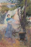 Frederick McCubbin, Washing Day, Brighton 1897, 1897, oil on board
