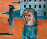 Charles Blackman, Schoolgirls 1953, 1953, tempera and enamel on board