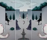 Guan Wei, Secret Histories #5 2005, 2005, synthetic polymer paint on canvas (triptych)