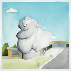 Noel McKenna, Big Merino, Goulburn, NSW, Clear Day 2003, 2003, pencil, ink and watercolour on paper
