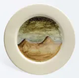 Noel McKenna, Mountains with Snow 1994, 1994, painted and glazed ceramic plate
