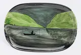 Noel McKenna, Man Fishing 2000, 2000, painted and glazed ceramic plate