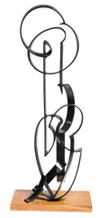 Lenton Parr, Skyros 2001, 2001, powder coated steel on wooden base