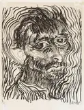 Brett Whiteley, Self Portrait, One of a Dozen Glimpses (from Another Way of Looking at Vincent Van Gogh 1888-1889) 1983, 1983, etching and aquatint