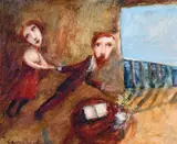 Garry Shead, Arrival at Cooee 1994, 1994, oil on board