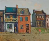 Sali Herman, Red Letter Box, Paddington 1985, 1985, oil on canvas