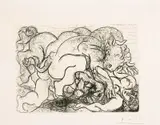 Pablo Picasso, Minotaure Attaquant une Amazone (pl.87 from La Suite Vollard) 1933, 1933, etching on Montval laid paper