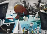 Charles Blackman, Boats at Williamstown 1956, 1956, oil on composition board