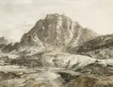 Hans Heysen, Flinders Ranges, South Australia 1929, 1929, charcoal and wash on paper