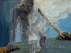 Euan MacLeod, Stepping over Horizon with Smoke 2006, 2006, oil on canvas
