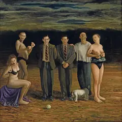 Graeme Drendel, The Swimming Lesson 1997, 1997, oil on canvas