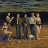 Graeme Drendel, The Swimming Lesson 1997, 1997, oil on canvas