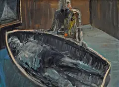 Euan MacLeod, Watching over Figure in Boat in Room 2006, 2006, oil on canvas