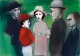 Robert Dickerson, At the Races, pastel on paper