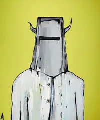 Untitled (Ned Kelly) by Adam Cullen, synthetic polymer paint on canvas, sold Feb 2020