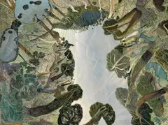 Towards the Cliff, Beechmont 1991 by William Robinson, 1991, oil on linen, offered Feb 2020
