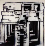 Tony Bevan, Building with Two Corridors PC0018 2000, 2000, synthetic polymer paint and charcoal on canvas