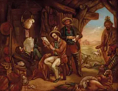 George Baxter, Australia. News from Home 1852, 1852, oil on canvas