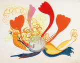 Arthur Boyd, Study for Tapestry, Figure and Beast c1968, c1968, mixed media on paper