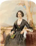 Untitled (Portrait of a Young Woman) c1845 by South Australian School early 19th century, c1845, watercolour on paper, sold Feb 2020