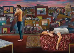 Terry Matassoni, The World Outside 2002, 2002, oil on linen