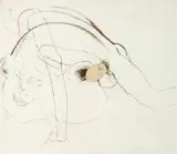 Brett Whiteley, Lovers 1973, 1973, ink and collage on paper