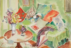 John Peter Russell, Still Life Interior Scene, watercolour on paper