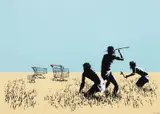 Trolleys 2007 by Banksy, 2007, screenprint, sold Sep 2019