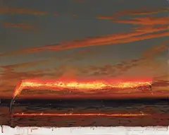 Tim Storrier, The Evening Line, mixed media on board