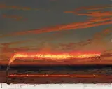 Tim Storrier, The Evening Line, mixed media on board